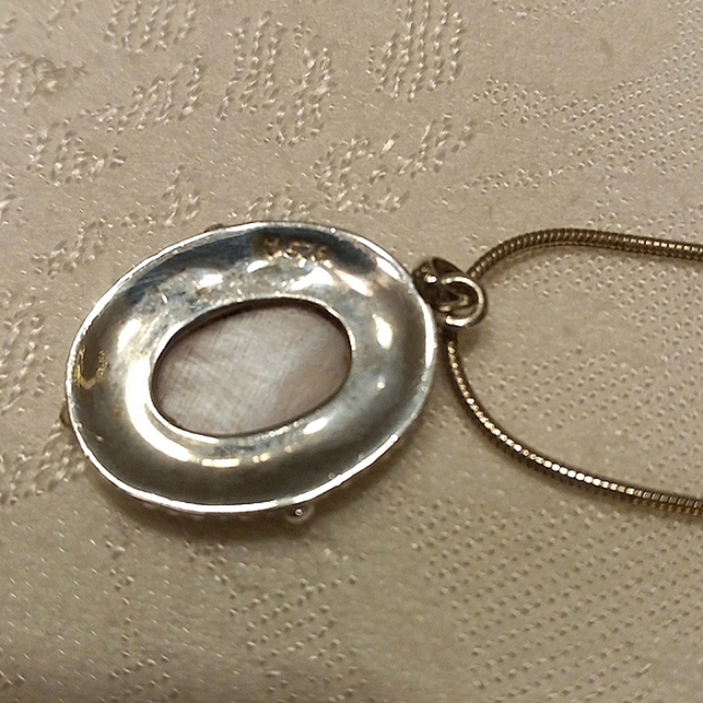 Vintage 925 White Chalcedony Necklace - Picture 4 of 9